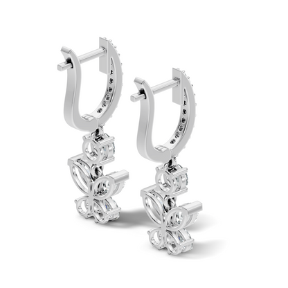 1.85 CT Pear or Marquise Cut Diamond Earring & Butterfly Inspired Dangle Hoop Earrings For Her - HIGHCARAT DIAMONDS