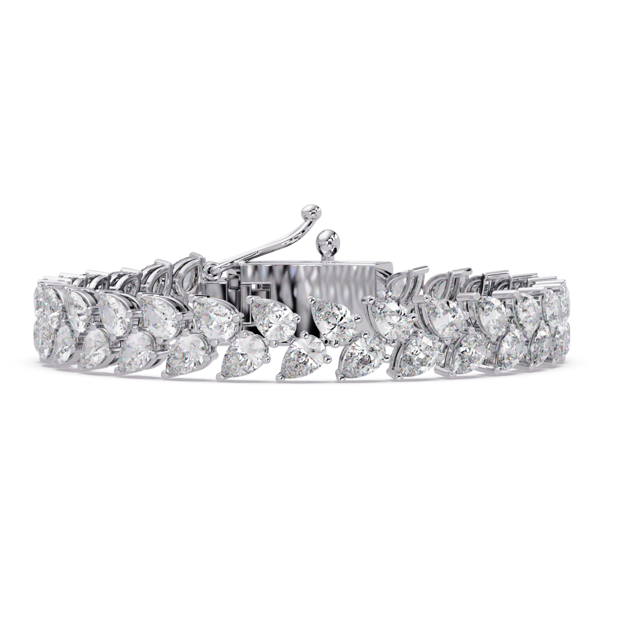 Lab Grown Pear Shape Diamond Cluster Gold Bracelet - HIGHCARAT DIAMONDS