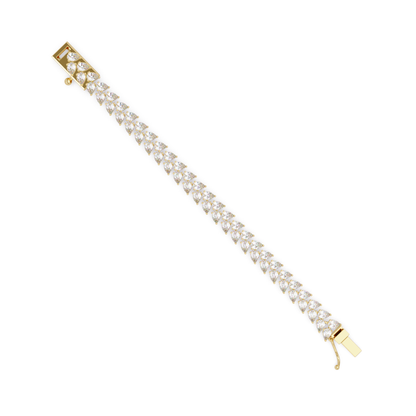 Lab Grown Pear Shape Diamond Cluster Gold Bracelet - HIGHCARAT DIAMONDS