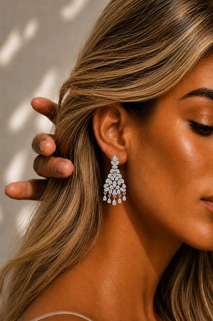 Lab Grown Pear Shape Diamond Prong Set Unique Earring - HIGHCARAT DIAMONDS #wearthelook