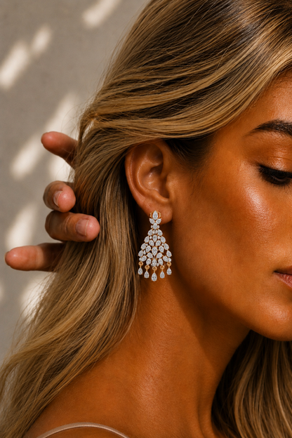Lab Grown Pear Shape Diamond Prong Set Unique Earring - HIGHCARAT DIAMONDS #wearthelook