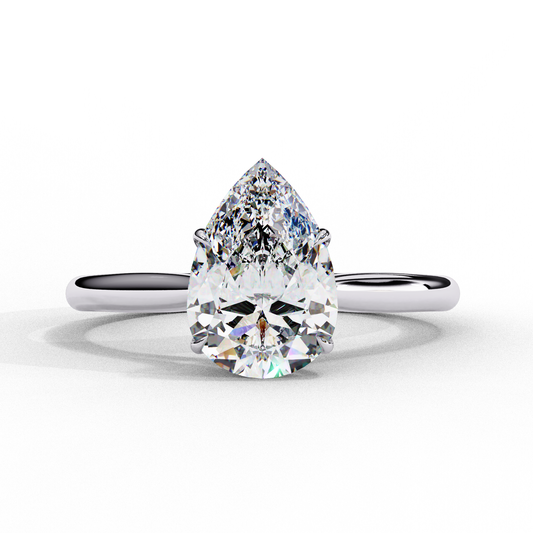 Lab Grown Pear Shaped Diamond Solitaire Ring - HIGHCARAT DIAMONDS