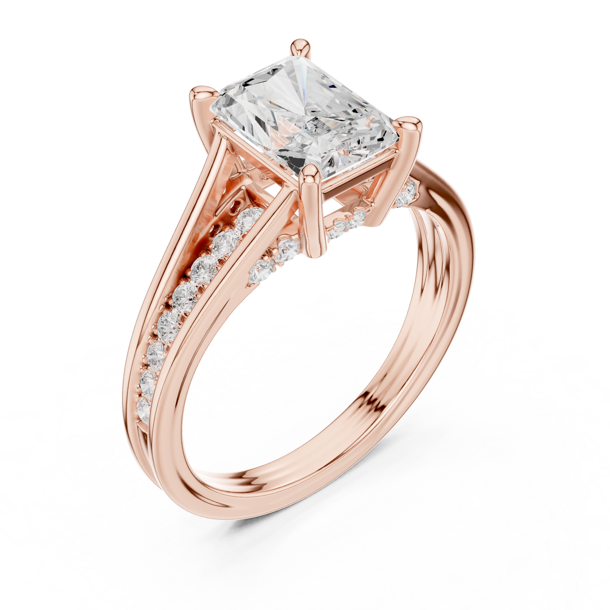2.80Ct Radiant and Round Cut Lab Grown Diamond Ring, Unique Delicate Vintage Sparkling Ring Gift For Her - HIGHCARAT DIAMONDS