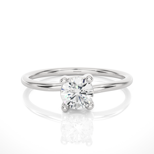 Round Brilliant Cut Diamond Ring featuring lab grown center stone