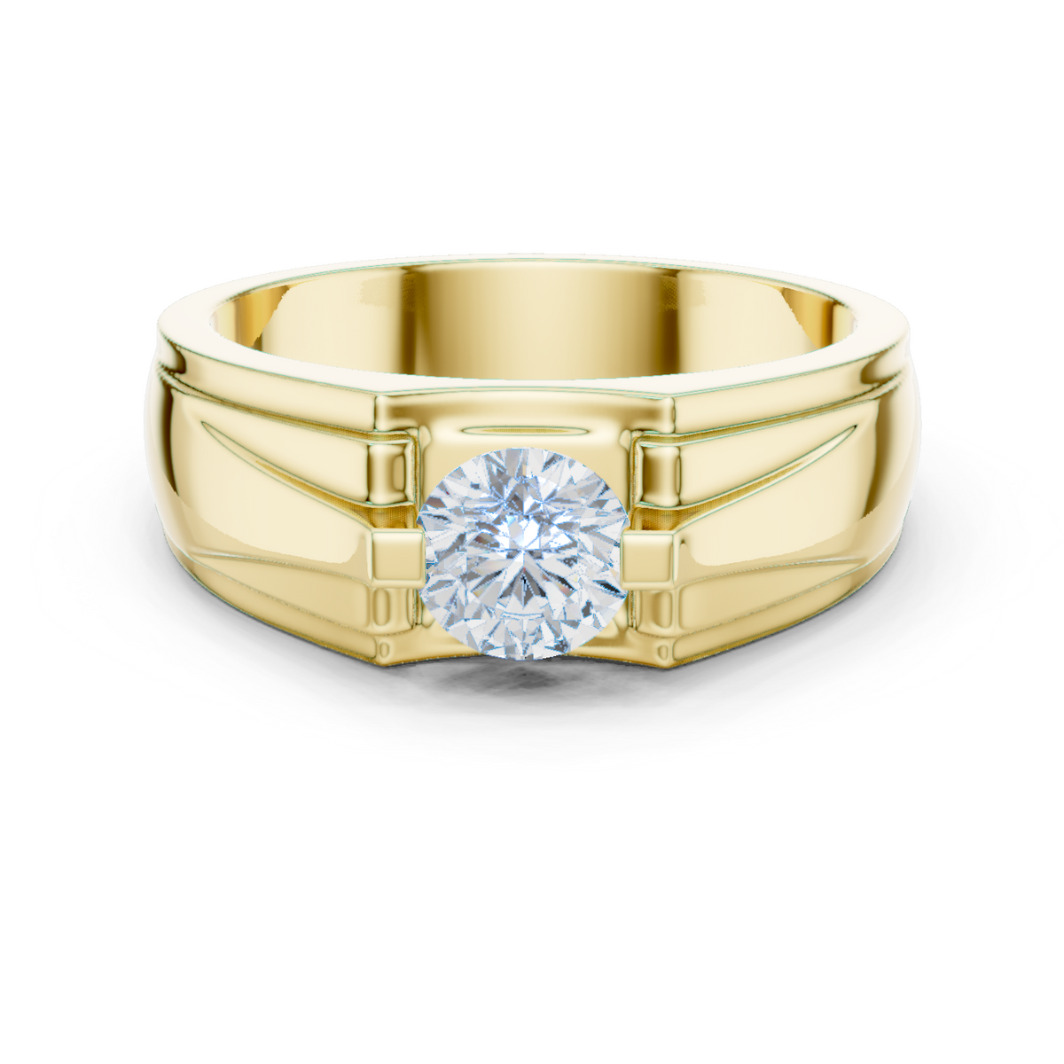 18k Solid Gold Round Shape Diamond Ring For Dainty Elegance Deliciated Diamond Ring For Men's - HIGHCARAT DIAMONDS