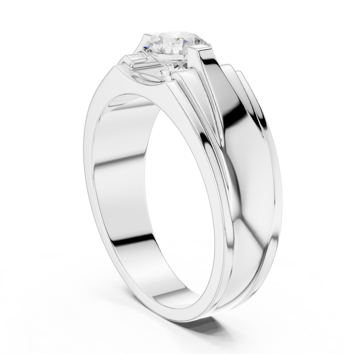18k Solid Gold Round Shape Diamond Ring For Dainty Elegance Deliciated Diamond Ring For Men's - HIGHCARAT DIAMONDS