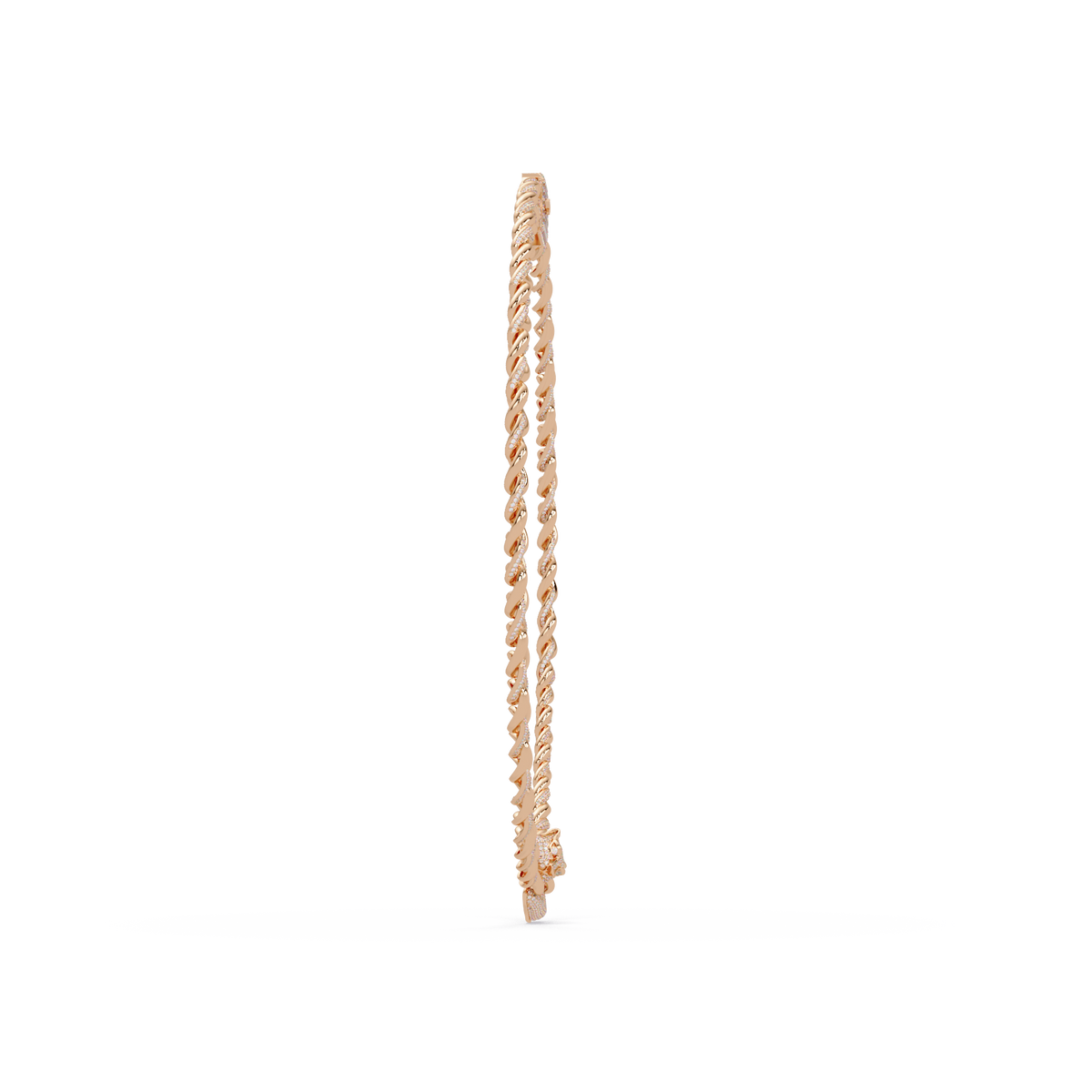 Lab Grown Round Diamond Cuban Link Circle Clasp Necklace - HIGHCARAT DIAMONDS