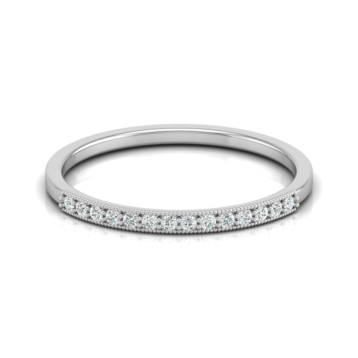 Labgrown Round Shaped Diamond Daily Use Band Ring for Her Elegant & Timeless - HIGHCARAT DIAMONDS