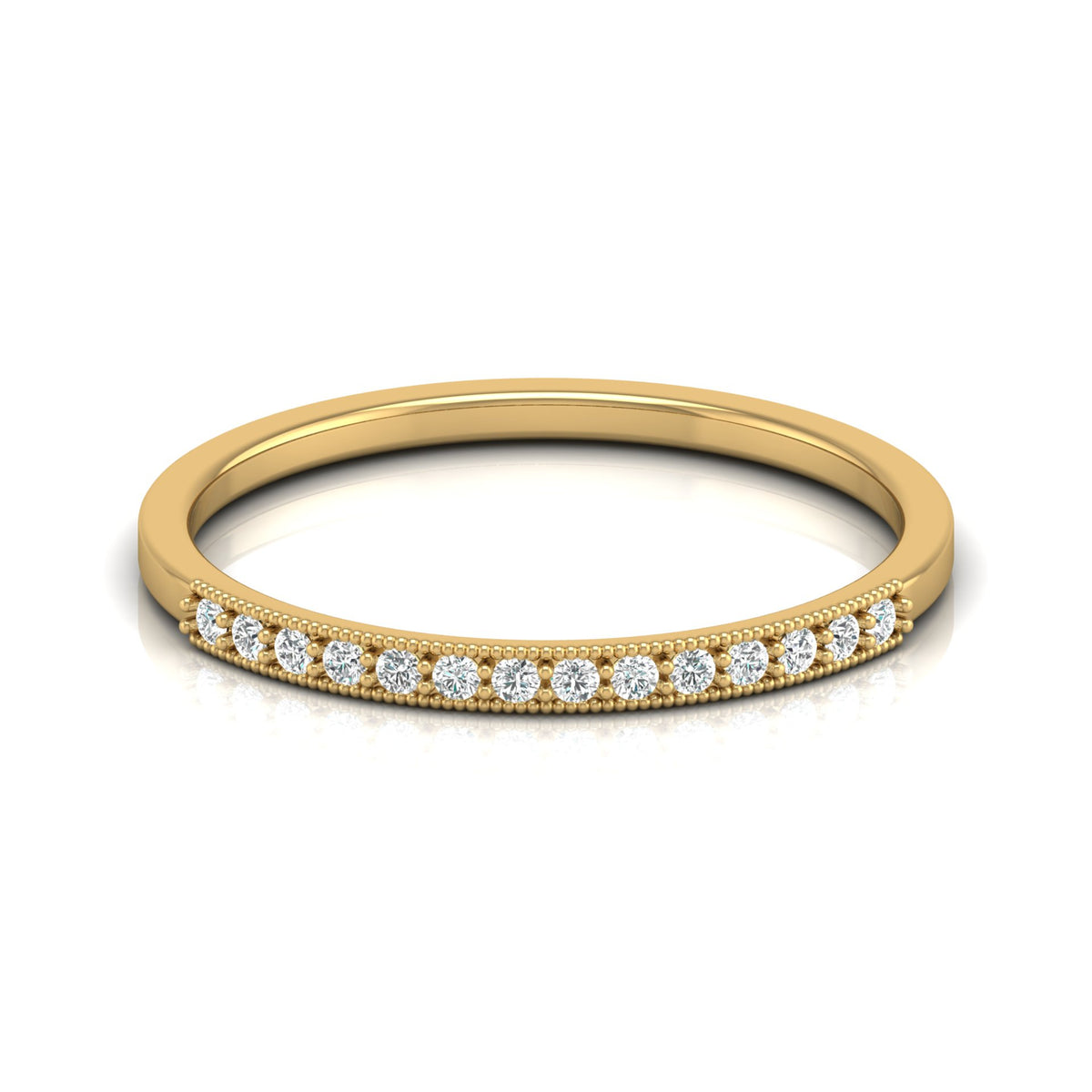 Labgrown Round Shaped Diamond Daily Use Band Ring for Her Elegant & Timeless - HIGHCARAT DIAMONDS