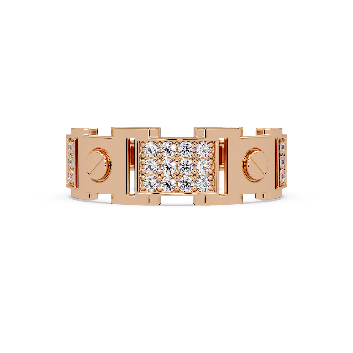 Round Lab grown Diamond Center Wide Band Ring - HIGHCARAT DIAMONDS