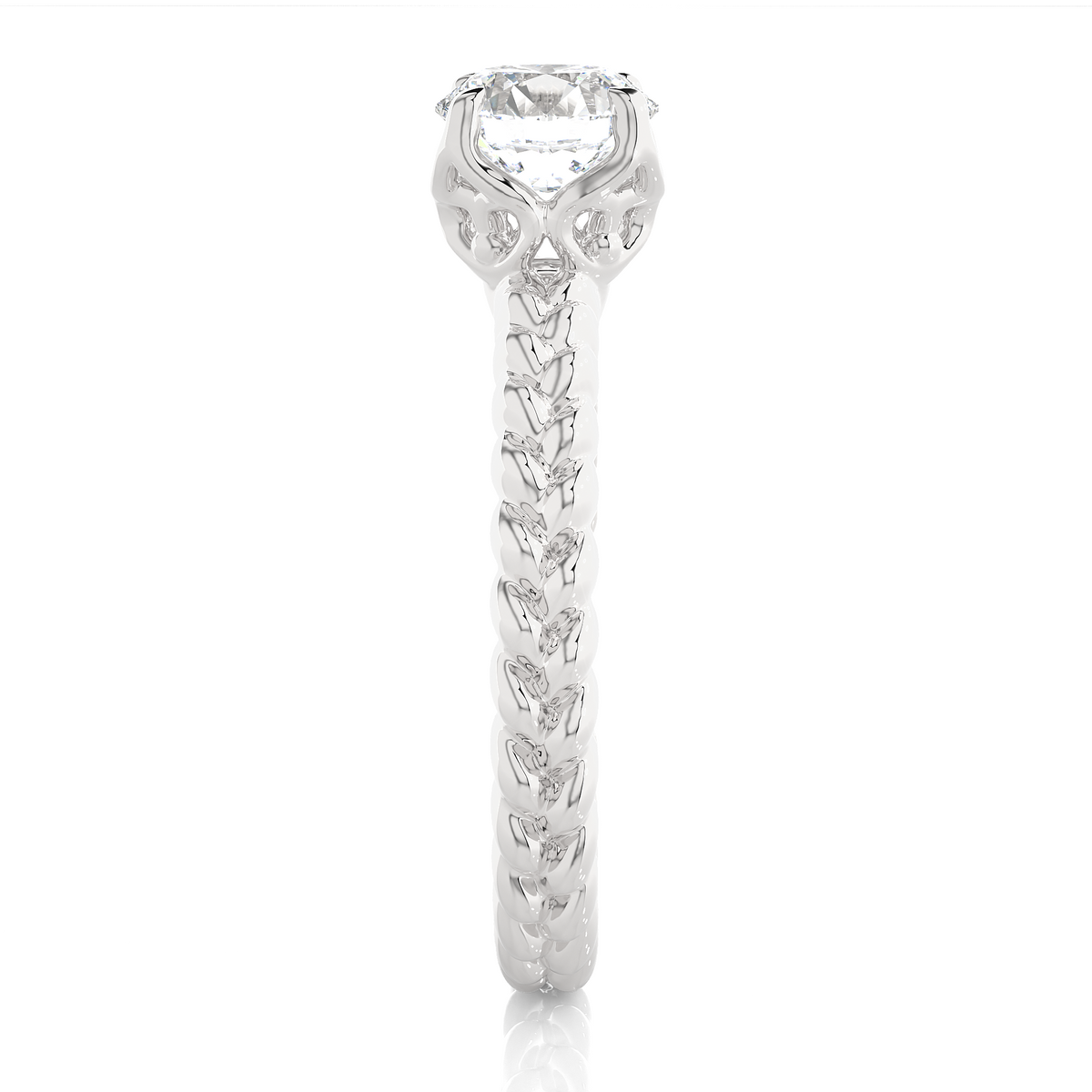 Lab Grown Round Diamond Minimalist Twisted Ring - HIGHCARAT DIAMONDS