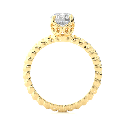 Minimal twisted lab diamond ring with round solitaire setting