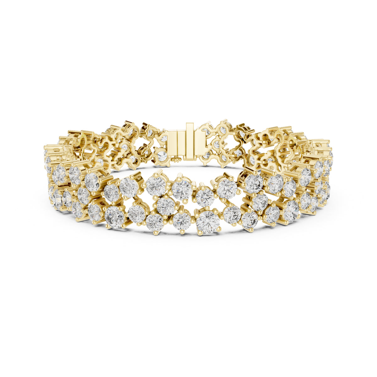14.10 Ct Round Cut High Quality Lab Grown Diamond Vintage 14k Solid Yellow Gold Classic Perfect Wedding Wear Tennis Bracelet - HIGHCARAT DIAMONDS