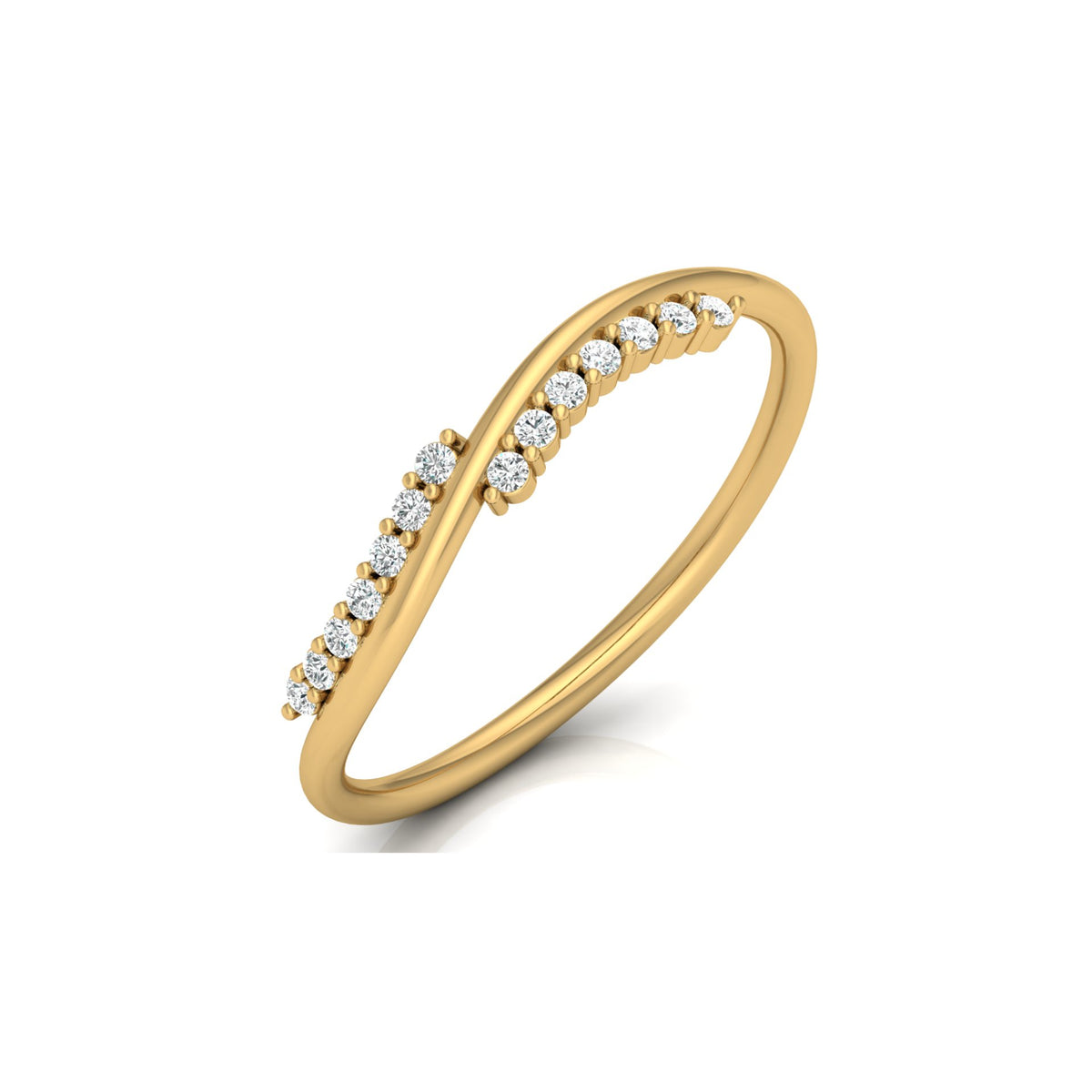 Lab Grown Round Diamond Shape Shank Ring - HIGHCARAT DIAMONDS