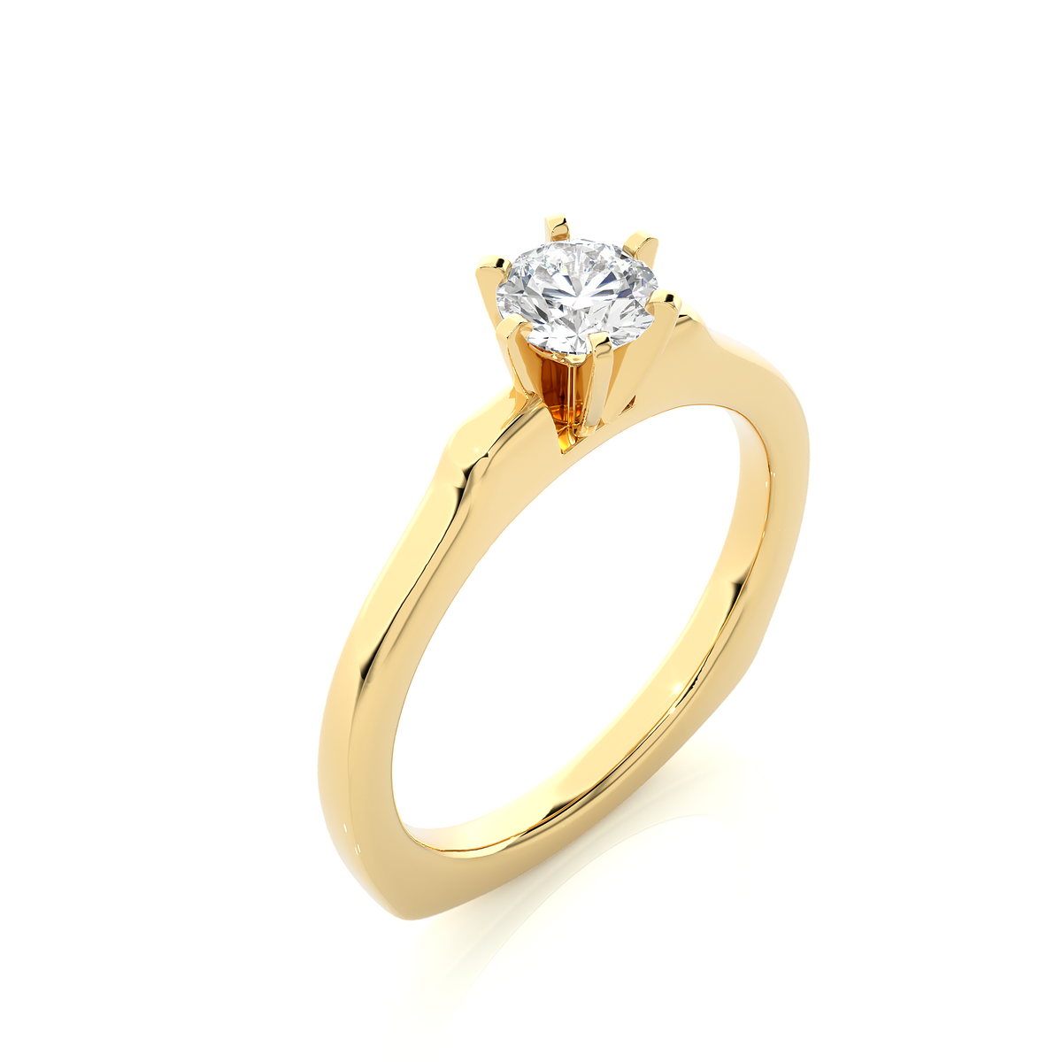 Round shape anniversary ring with secure six prong setting