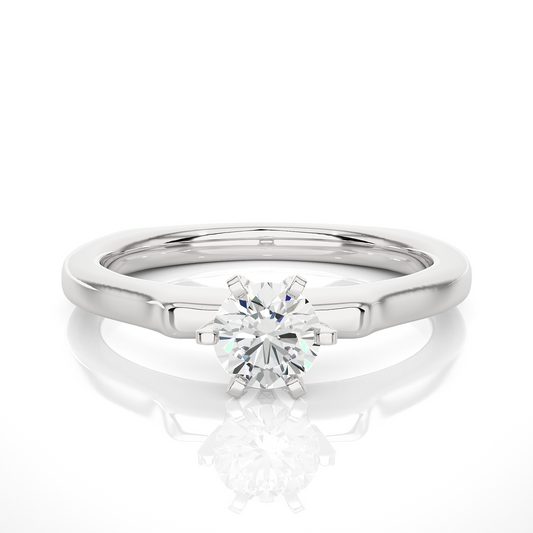 Six Claw Anniversary Ring featuring round lab grown diamond center stone
