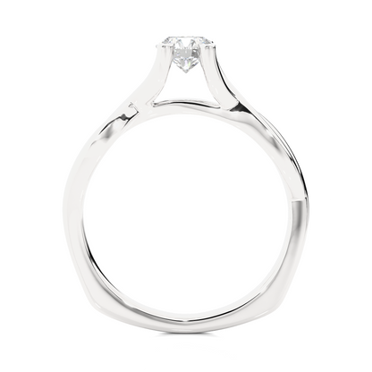Minimal round lab diamond ring with split band setting