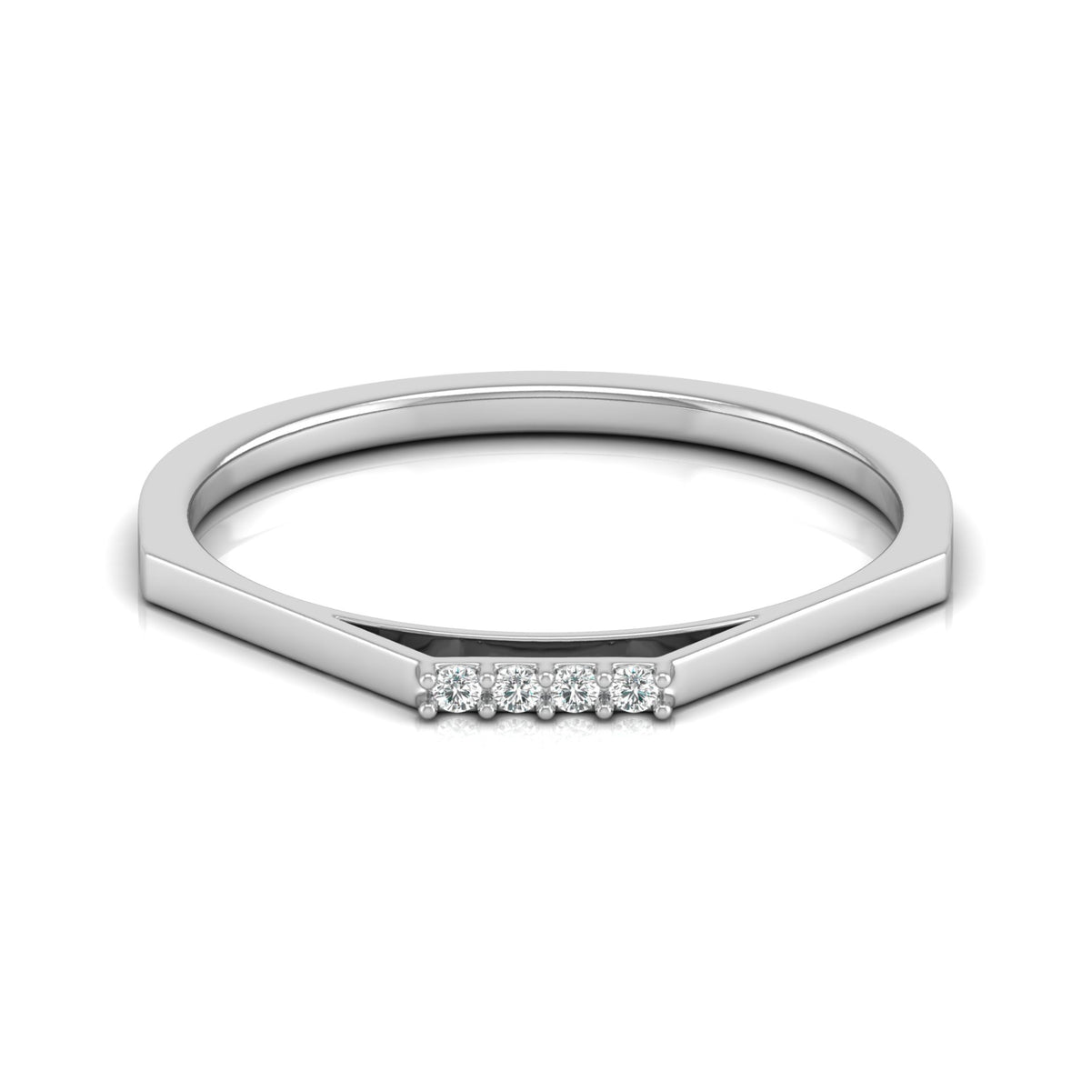 Lab Or Natural Diamond Shaped Round Diamond Band Ring In 14K Solid Gold Gift For Her - HIGHCARAT DIAMONDS