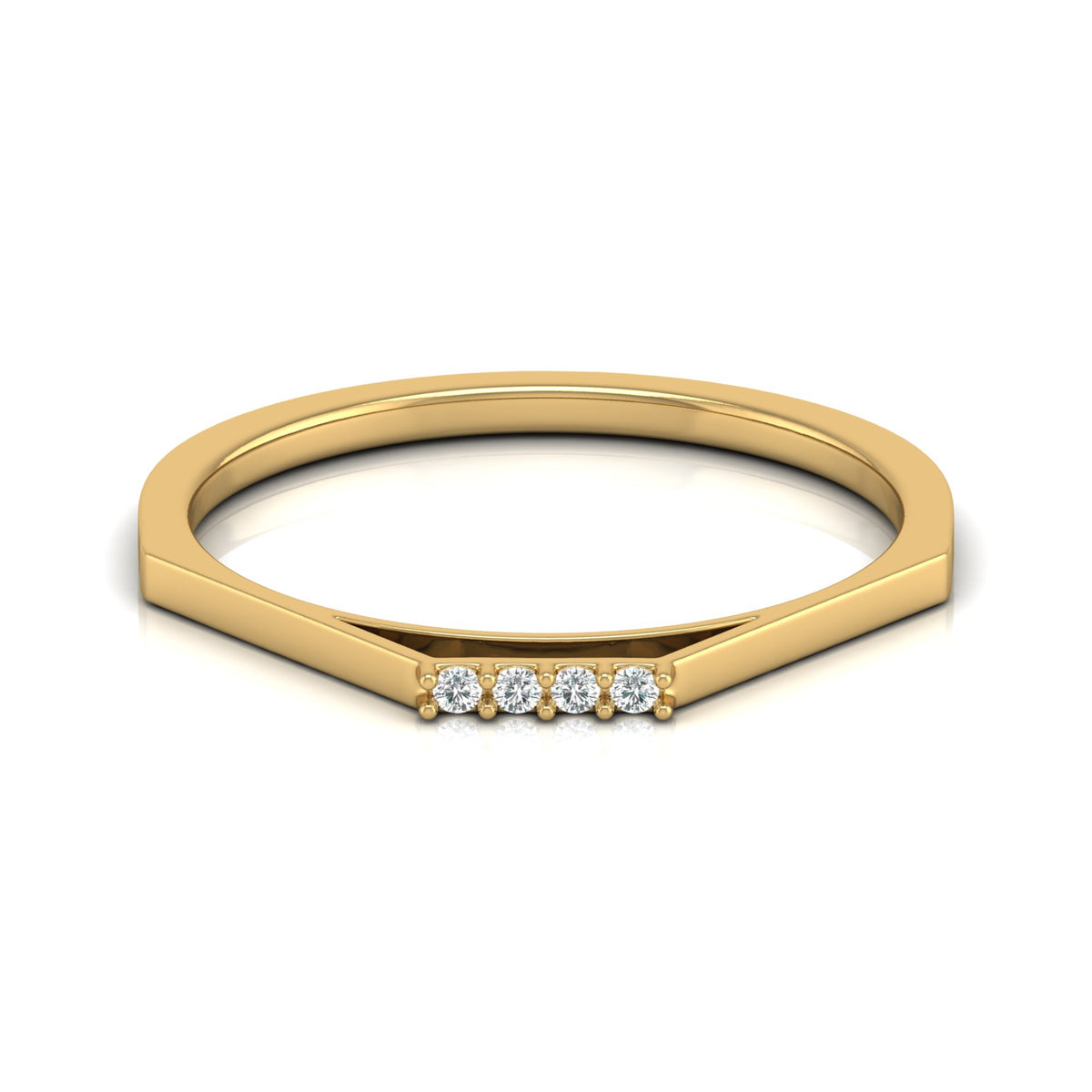 Lab Or Natural Diamond Shaped Round Diamond Band Ring In 14K Solid Gold Gift For Her - HIGHCARAT DIAMONDS