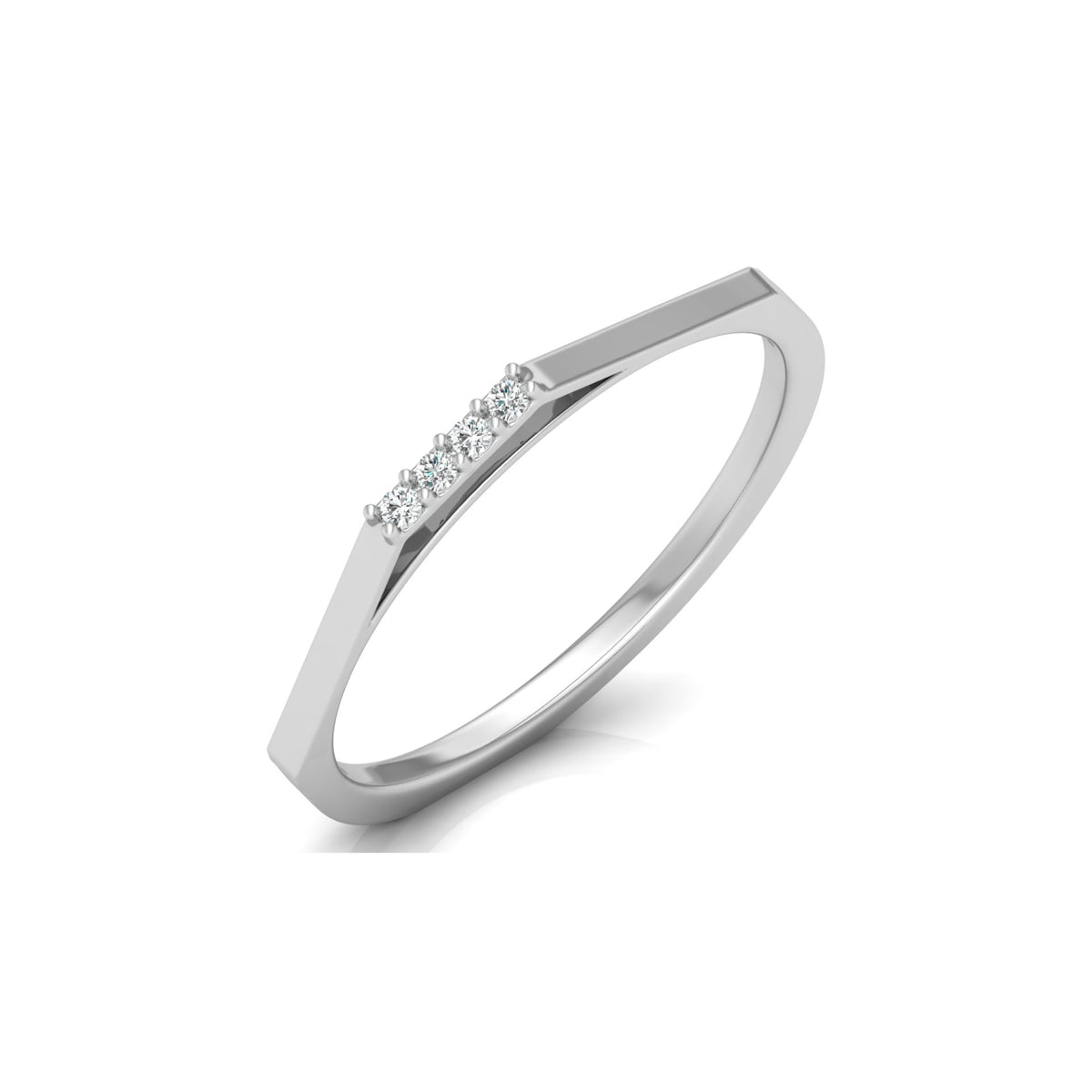 Lab Or Natural Diamond Shaped Round Diamond Band Ring In 14K Solid Gold Gift For Her - HIGHCARAT DIAMONDS