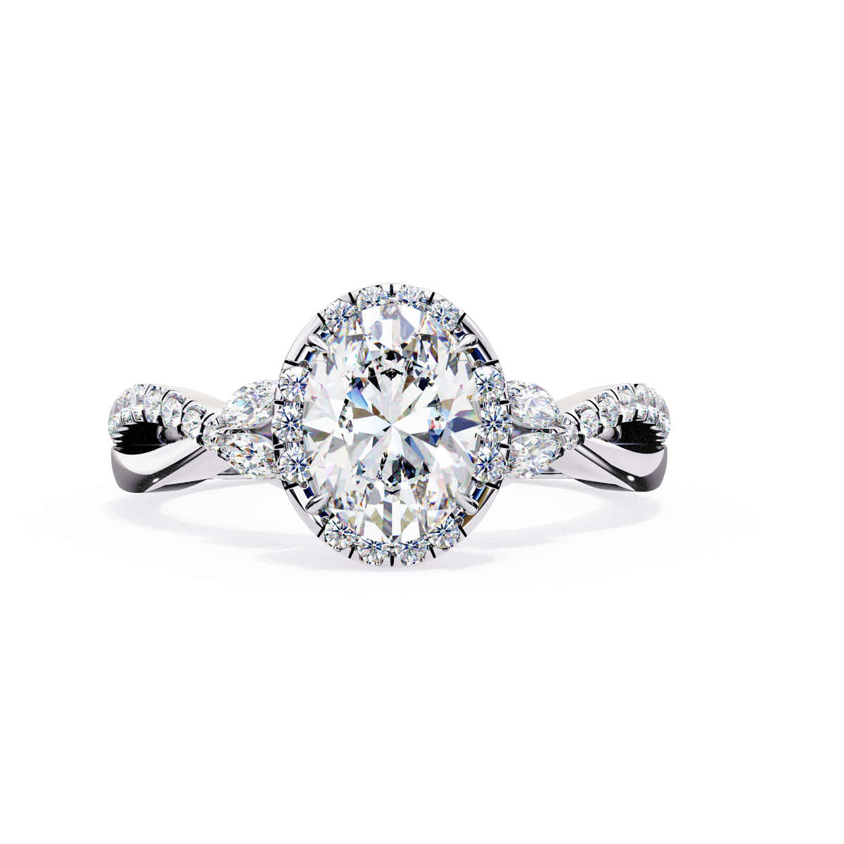 Lab grown Oval cut Diamond Vintage Ring - HIGHCARAT DIAMONDS