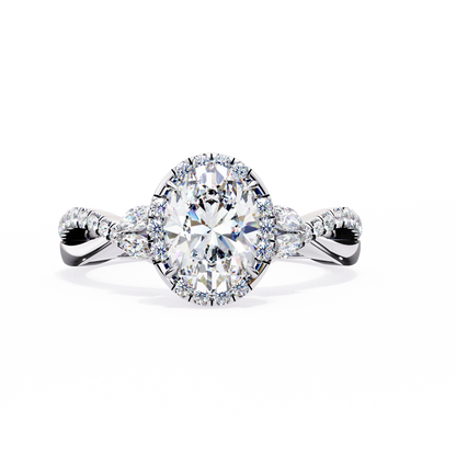 Lab grown Oval cut Diamond Vintage Ring - HIGHCARAT DIAMONDS