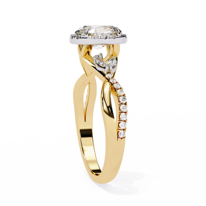 Lab grown Oval cut Diamond Vintage Ring - HIGHCARAT DIAMONDS