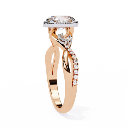 Lab grown Oval cut Diamond Vintage Ring - HIGHCARAT DIAMONDS
