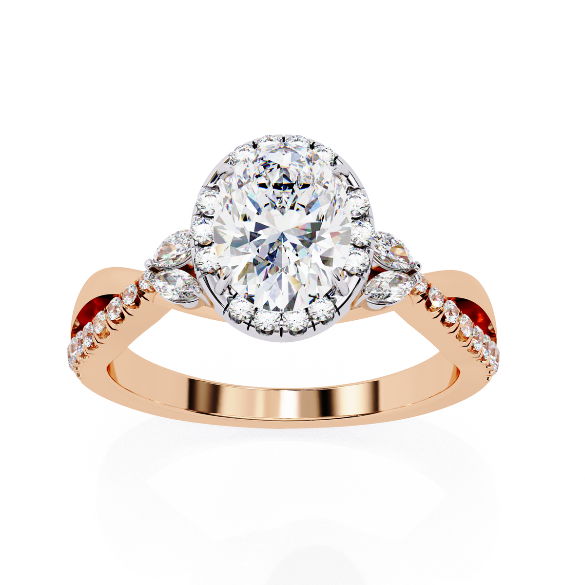 Lab grown Oval cut Diamond Vintage Ring - HIGHCARAT DIAMONDS