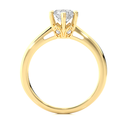 Lab grown Round Cut Diamond Engagement Ring - HIGHCARAT DIAMONDS