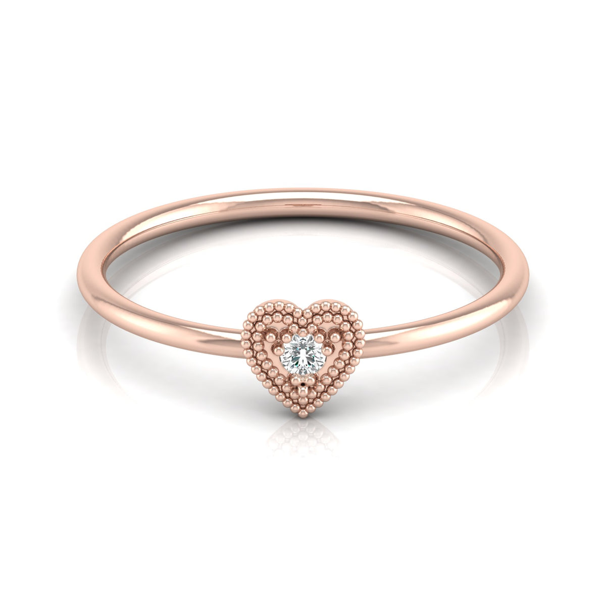 Lab Grown Round Cut Diamond Proposal Ring with polished band design