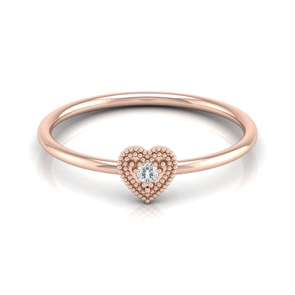 Lab Grown Round Cut Diamond Proposal Ring with polished band design