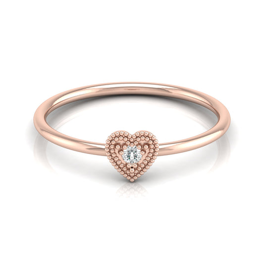 Lab Grown Round Cut Diamond Proposal Ring with polished band design