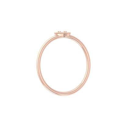 Side profile of round cut lab diamond proposal ring with raised setting