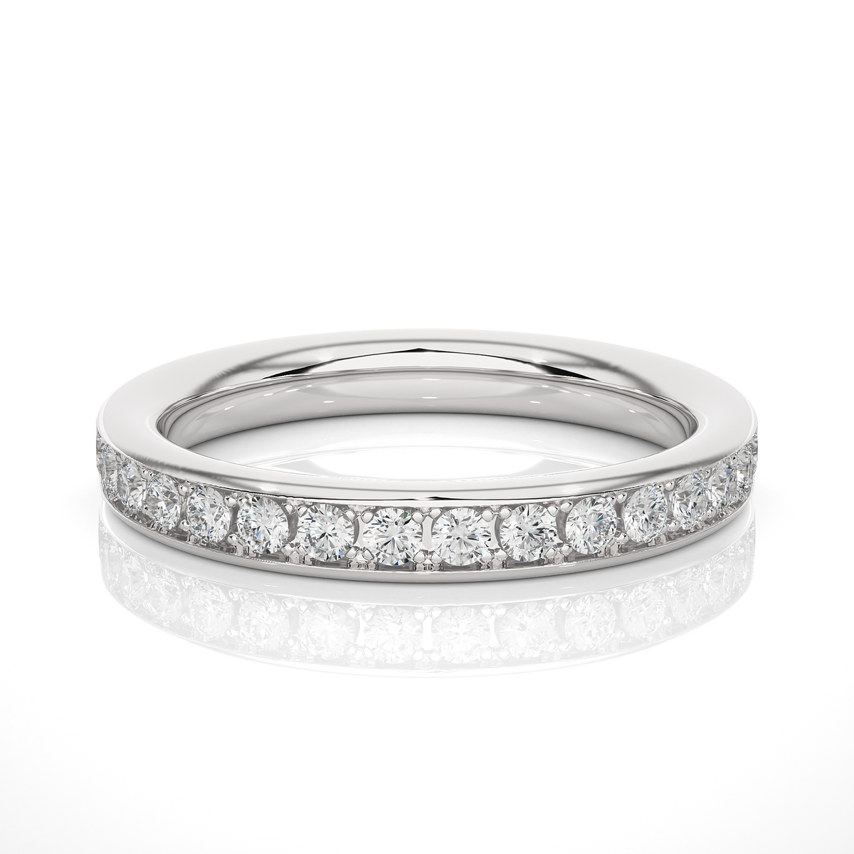 Labgrown 0.35 CT Round Cut Diamond Wedding Band Channel Set Anniversary Band For Her - HIGHCARAT DIAMONDS