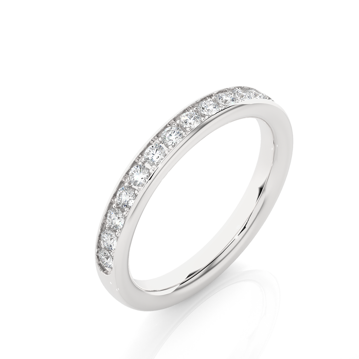 Labgrown 0.35 CT Round Cut Diamond Wedding Band Channel Set Anniversary Band For Her - HIGHCARAT DIAMONDS