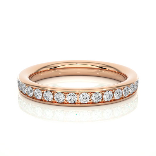 Labgrown 0.35 CT Round Cut Diamond Wedding Band Channel Set Anniversary Band For Her - HIGHCARAT DIAMONDS