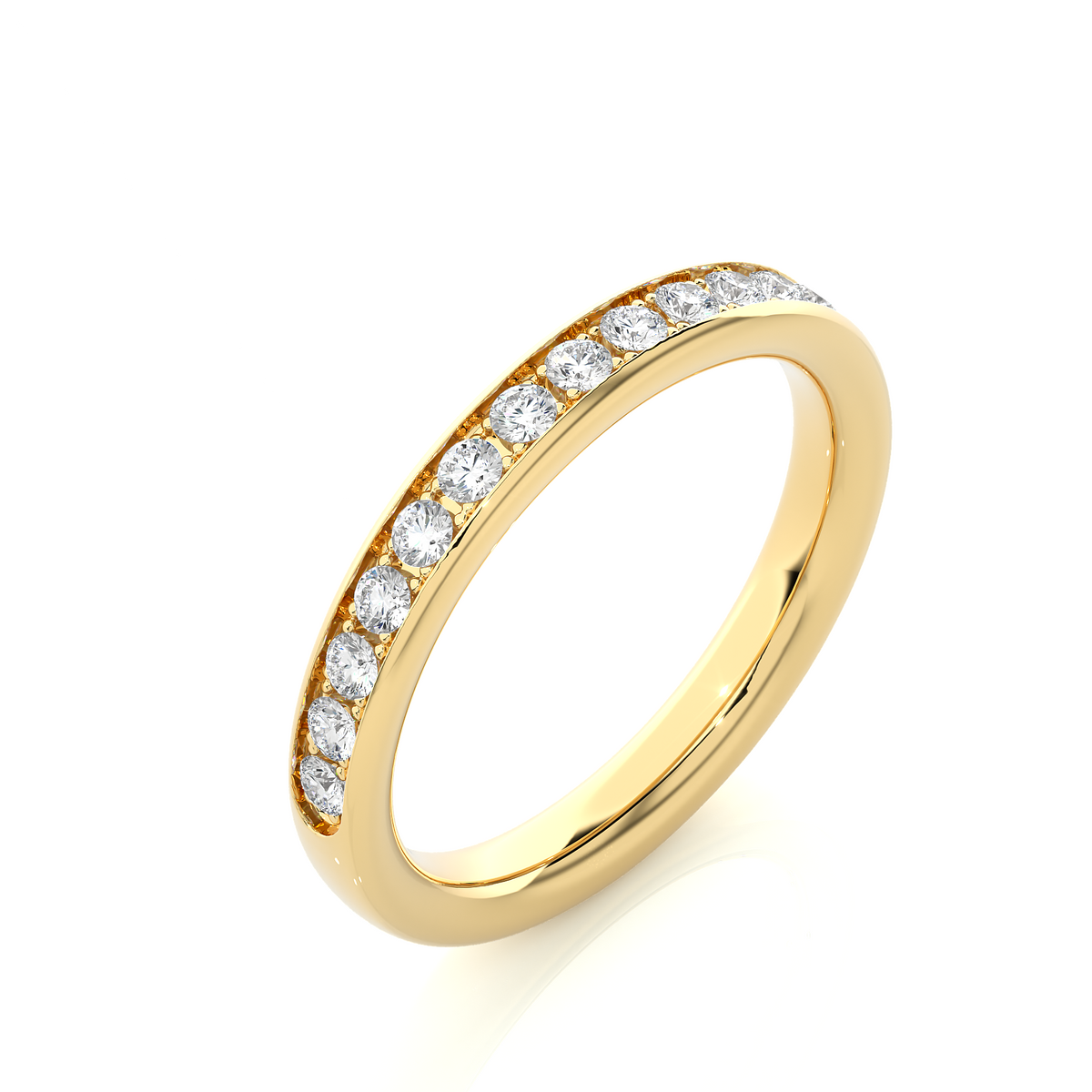 Labgrown 0.35 CT Round Cut Diamond Wedding Band Channel Set Anniversary Band For Her - HIGHCARAT DIAMONDS