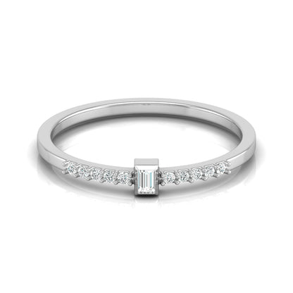 Labgrown Baguette Diamond Ring With Round Side Stones Sparkle In 14K Solid Gold - HIGHCARAT DIAMONDS