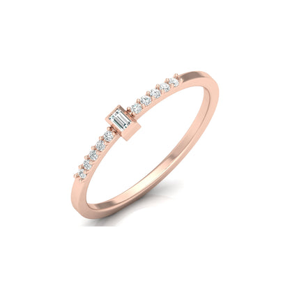 Labgrown Baguette Diamond Ring With Round Side Stones Sparkle In 14K Solid Gold - HIGHCARAT DIAMONDS