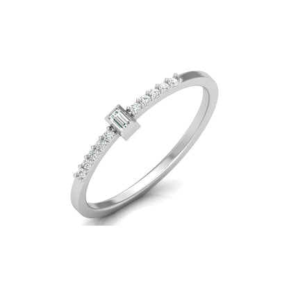 Labgrown Baguette Diamond Ring With Round Side Stones Sparkle In 14K Solid Gold - HIGHCARAT DIAMONDS