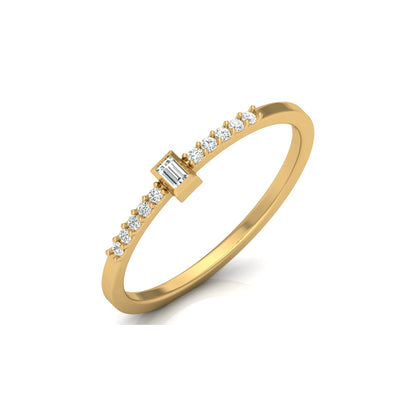 Labgrown Baguette Diamond Ring With Round Side Stones Sparkle In 14K Solid Gold - HIGHCARAT DIAMONDS
