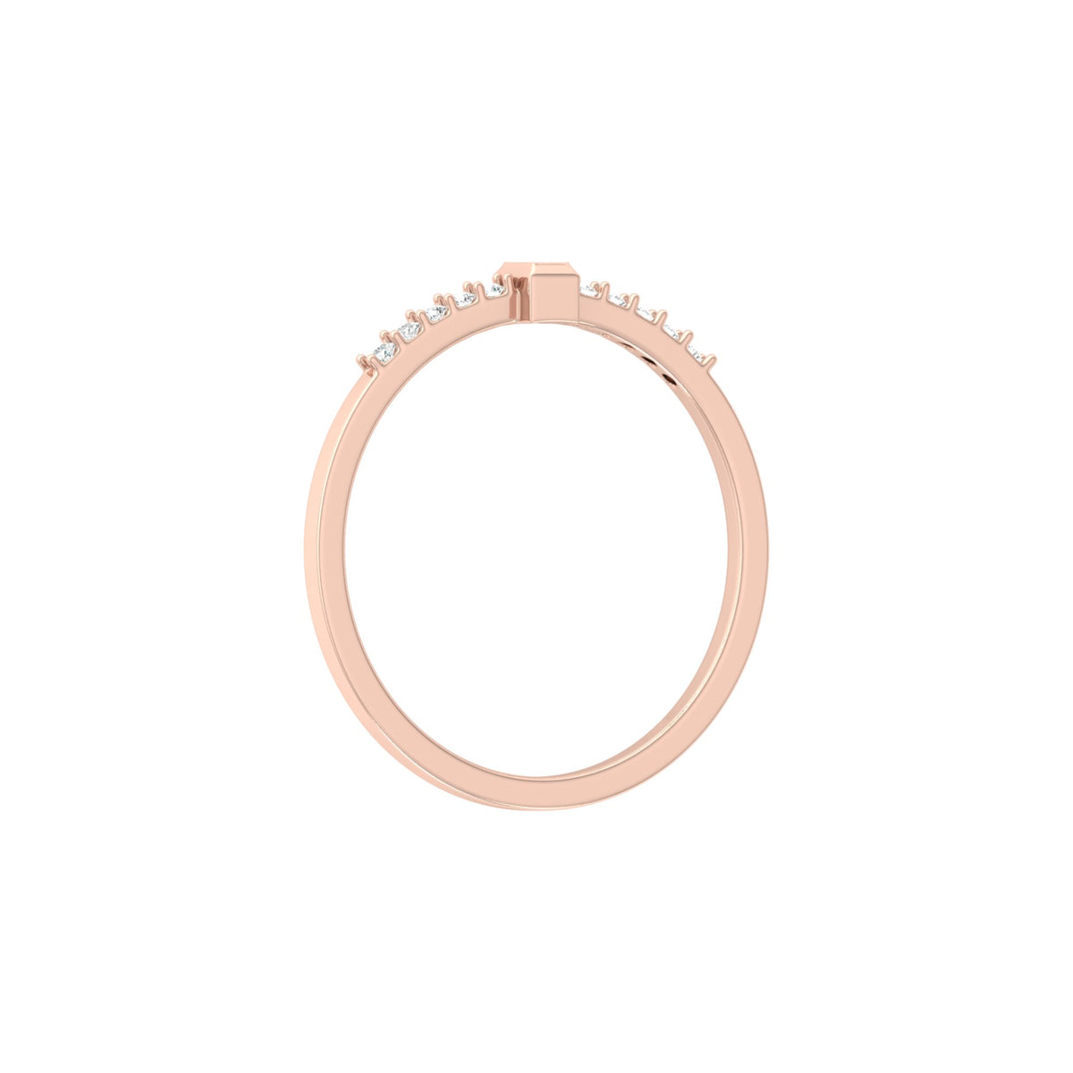 Labgrown Baguette Diamond Ring With Round Side Stones Sparkle In 14K Solid Gold - HIGHCARAT DIAMONDS