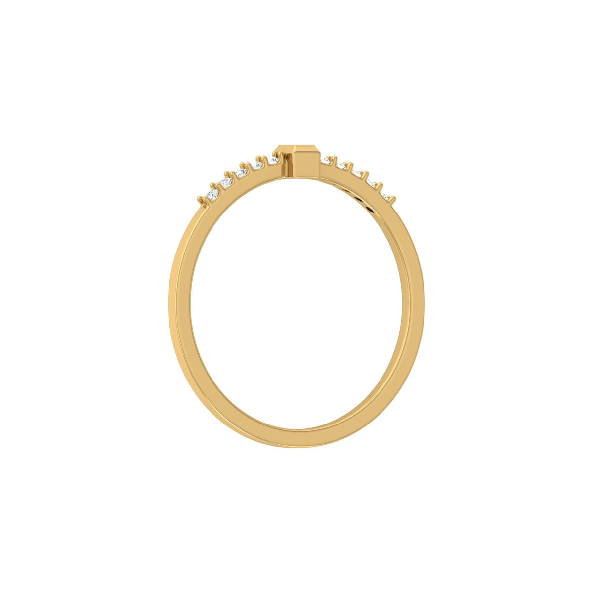 Labgrown Baguette Diamond Ring With Round Side Stones Sparkle In 14K Solid Gold - HIGHCARAT DIAMONDS