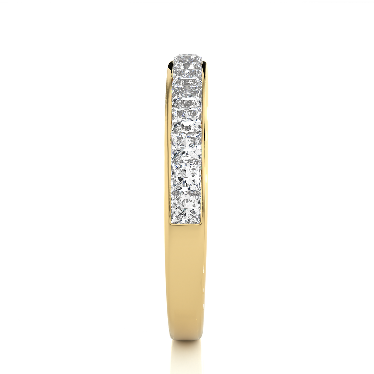 Labgrown Diamond Band Ring in 14KT White Gold Half Eternity Band With Elegant Channel Set Design - HIGHCARAT DIAMONDS