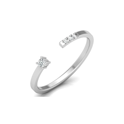 Labgrown Round Diamond Open Cuff Ring In 18K Solid Gold A Touch of Timeless Elegance - HIGHCARAT DIAMONDS