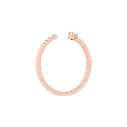 Labgrown Round Diamond Open Cuff Ring In 18K Solid Gold A Touch of Timeless Elegance - HIGHCARAT DIAMONDS