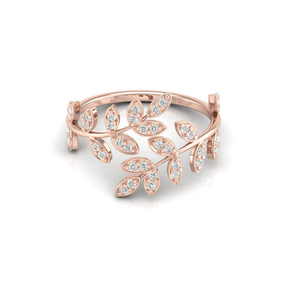 Leaf Diamond Ring In 18K Gold Nature-Inspired Statement Ring For the One You Love - HIGHCARAT DIAMONDS