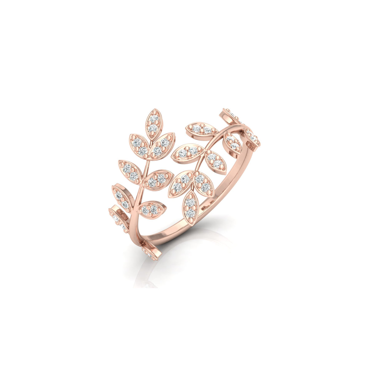 Leaf Diamond Ring In 18K Gold Nature-Inspired Statement Ring For the One You Love - HIGHCARAT DIAMONDS