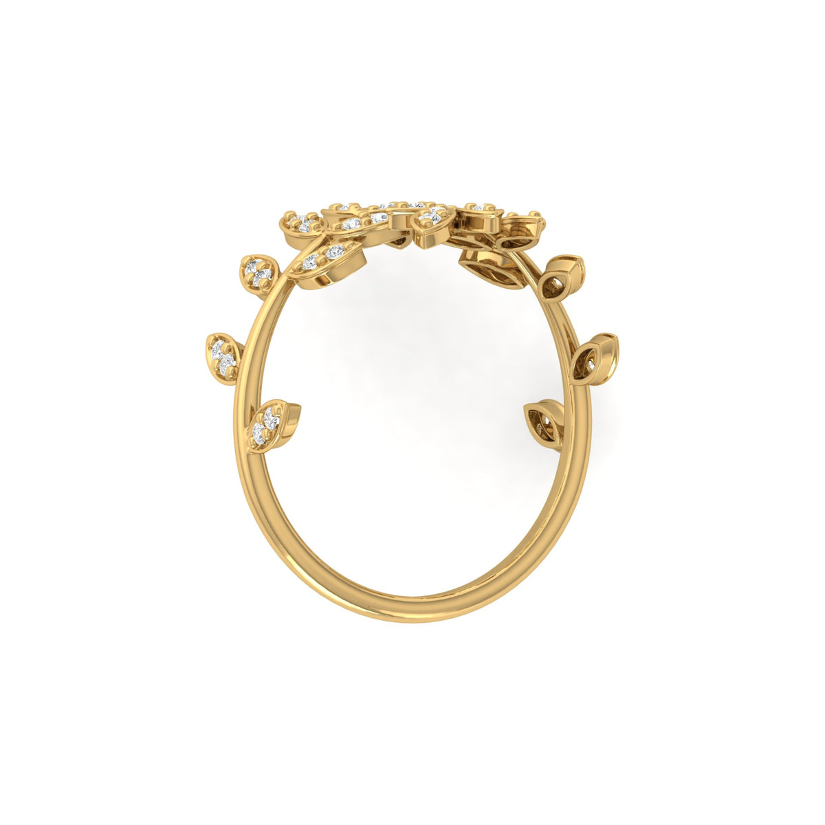 Leaf Diamond Ring In 18K Gold Nature-Inspired Statement Ring For the One You Love - HIGHCARAT DIAMONDS